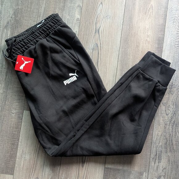 NWT Puma Men's Athletic Essentials Logo Regular Cotton Sweatpants in Black XXL - Picture 2 of 11